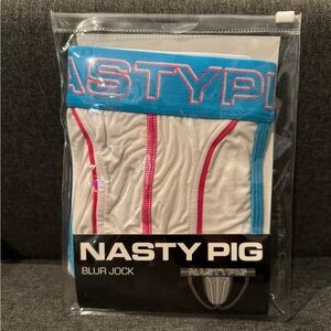 Brand New Nasty Pig XXL White Blur Jock Strap